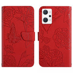 HT03 Cassa del telefono di cuoio di vibrazione impressa farfalla di sensibilità della pelle, For OPPO Realme C30, For OPPO Reno7 A, For Samsung Galaxy M13