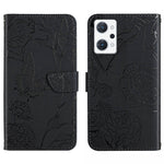 HT03 Cassa del telefono di cuoio di vibrazione impressa farfalla di sensibilità della pelle, For OPPO Realme C30, For OPPO Reno7 A, For Samsung Galaxy M13