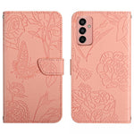 HT03 Cassa del telefono di cuoio di vibrazione impressa farfalla di sensibilità della pelle, For OPPO Realme C30, For OPPO Reno7 A, For Samsung Galaxy M13