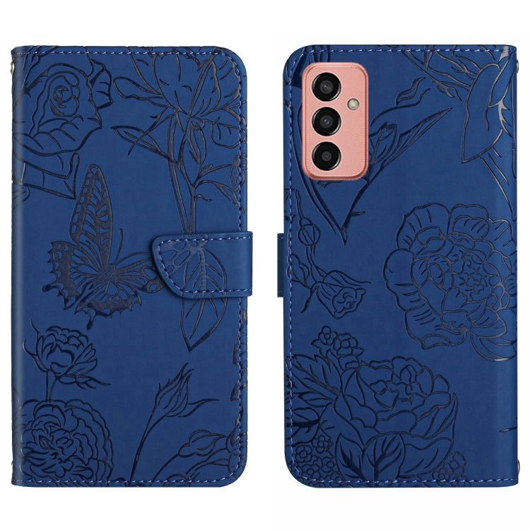 HT03 Cassa del telefono di cuoio di vibrazione impressa farfalla di sensibilità della pelle, For OPPO Realme C30, For OPPO Reno7 A, For Samsung Galaxy M13