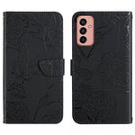 HT03 Cassa del telefono di cuoio di vibrazione impressa farfalla di sensibilità della pelle, For OPPO Realme C30, For OPPO Reno7 A, For Samsung Galaxy M13