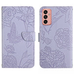 HT03 Cassa del telefono di cuoio di vibrazione impressa farfalla di sensibilità della pelle, For OPPO Realme C30, For OPPO Reno7 A, For Samsung Galaxy M13