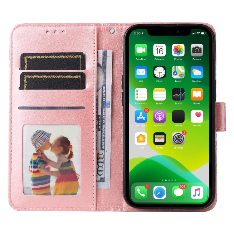 Custodia per telefono in pelle di girasole goffrata, For iPhone 13 mini, For iPhone 13, For iPhone 13 Pro, For iPhone 13 Pro Max