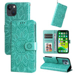 Custodia per telefono in pelle di girasole goffrata, For iPhone 13 mini, For iPhone 13, For iPhone 13 Pro, For iPhone 13 Pro Max