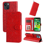Custodia per telefono in pelle di girasole goffrata, For iPhone 13 mini, For iPhone 13, For iPhone 13 Pro, For iPhone 13 Pro Max