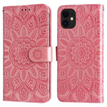 Custodia per telefono in pelle di girasole goffrata, For iPhone 12 mini, For iPhone 12 / 12 Pro, For iPhone 12 Pro Max, For iPhone 11