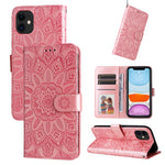 Custodia per telefono in pelle di girasole goffrata, For iPhone 12 mini, For iPhone 12 / 12 Pro, For iPhone 12 Pro Max, For iPhone 11