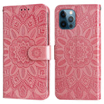 Custodia per telefono in pelle di girasole goffrata, For iPhone 11 Pro, For iPhone 11 Pro Max, For iPhone X / XS, For iPhone XR