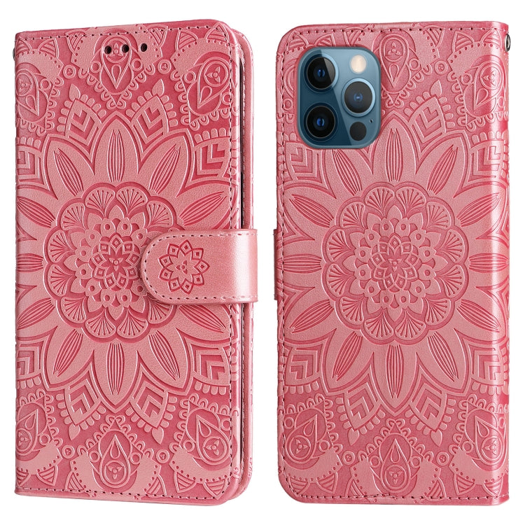 Custodia per telefono in pelle di girasole goffrata, For iPhone 11 Pro, For iPhone 11 Pro Max, For iPhone X / XS, For iPhone XR