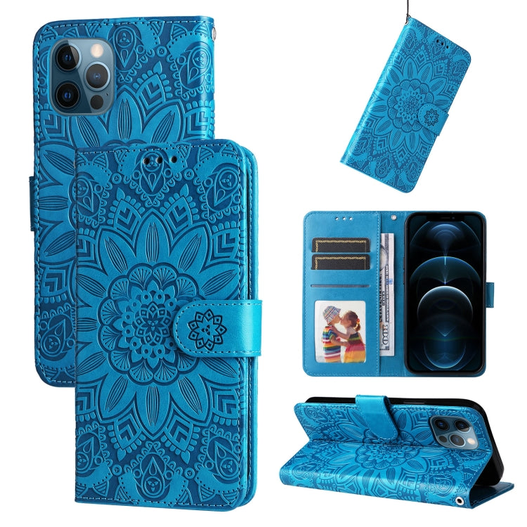 Custodia per telefono in pelle di girasole goffrata, For iPhone 11 Pro, For iPhone 11 Pro Max, For iPhone X / XS, For iPhone XR