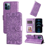 Custodia per telefono in pelle di girasole goffrata, For iPhone 11 Pro, For iPhone 11 Pro Max, For iPhone X / XS, For iPhone XR