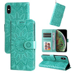 Custodia per telefono in pelle di girasole goffrata, For iPhone XS Max, For iPhone SE 2022 / SE 2020 / 7 / 8, For iPhone 7 Plus / 8 Plus