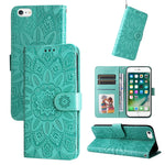 Custodia per telefono in pelle di girasole goffrata, For iPhone XS Max, For iPhone SE 2022 / SE 2020 / 7 / 8, For iPhone 7 Plus / 8 Plus