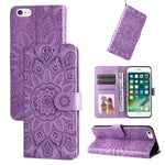 Custodia per telefono in pelle di girasole goffrata, For iPhone XS Max, For iPhone SE 2022 / SE 2020 / 7 / 8, For iPhone 7 Plus / 8 Plus