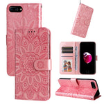Custodia per telefono in pelle di girasole goffrata, For iPhone XS Max, For iPhone SE 2022 / SE 2020 / 7 / 8, For iPhone 7 Plus / 8 Plus