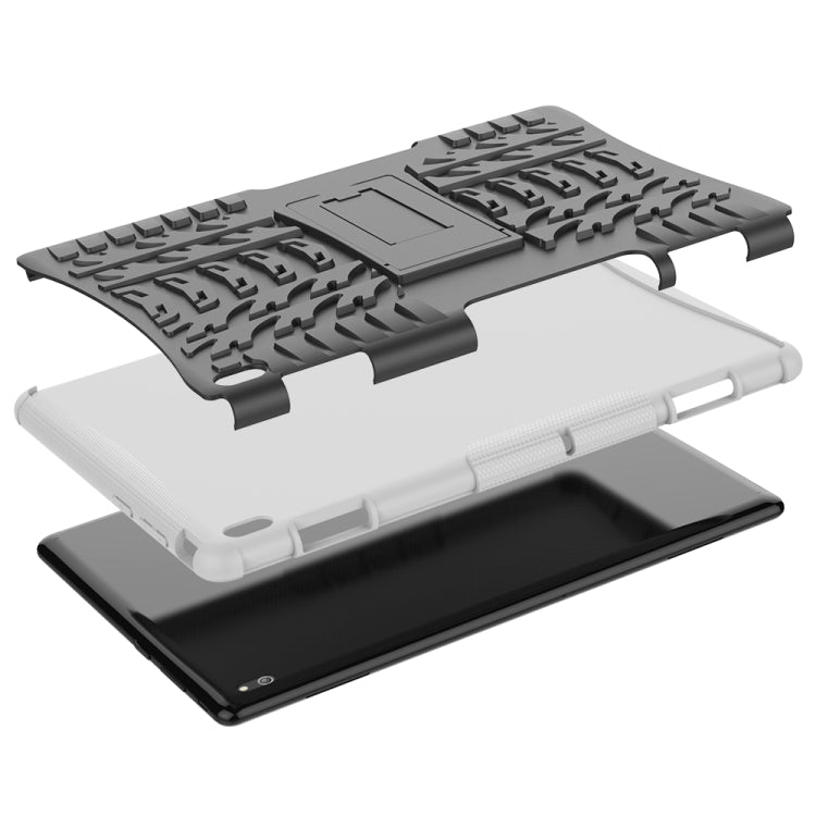 Per Lenovo Tab E10 Tire Texture Custodia protettiva antiurto in TPU + PC con supporto, For Lenovo Tab E10