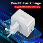 Caricabatterie PD da 50 W con doppia porta USB-C / Type-C, PD 50W EU Plug, PD 50W US Plug