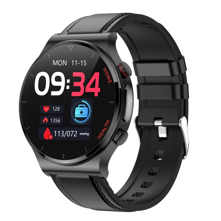 E300 Cinturino per orologio in pelle con schermo da 1,32 pollici Smart Health Watch Supporta il monitoraggio della temperatura corporea, il monitoraggio ECG della pressione sanguigna