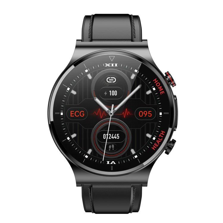 E300 Cinturino per orologio in pelle con schermo da 1,32 pollici Smart Health Watch Supporta il monitoraggio della temperatura corporea, il monitoraggio ECG della pressione sanguigna