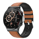 E300 Cinturino per orologio in pelle con schermo da 1,32 pollici Smart Health Watch Supporta il monitoraggio della temperatura corporea, il monitoraggio ECG della pressione sanguigna