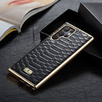 Fierre Shann Python Texture galvanica Custodia per cellulare in PU, For Samsung Galaxy S22 5G, For Samsung Galaxy S22+ 5G, For Samsung Galaxy S22 Ultra 5G