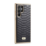 Fierre Shann Python Texture galvanica Custodia per cellulare in PU, For Samsung Galaxy S22 5G, For Samsung Galaxy S22+ 5G, For Samsung Galaxy S22 Ultra 5G