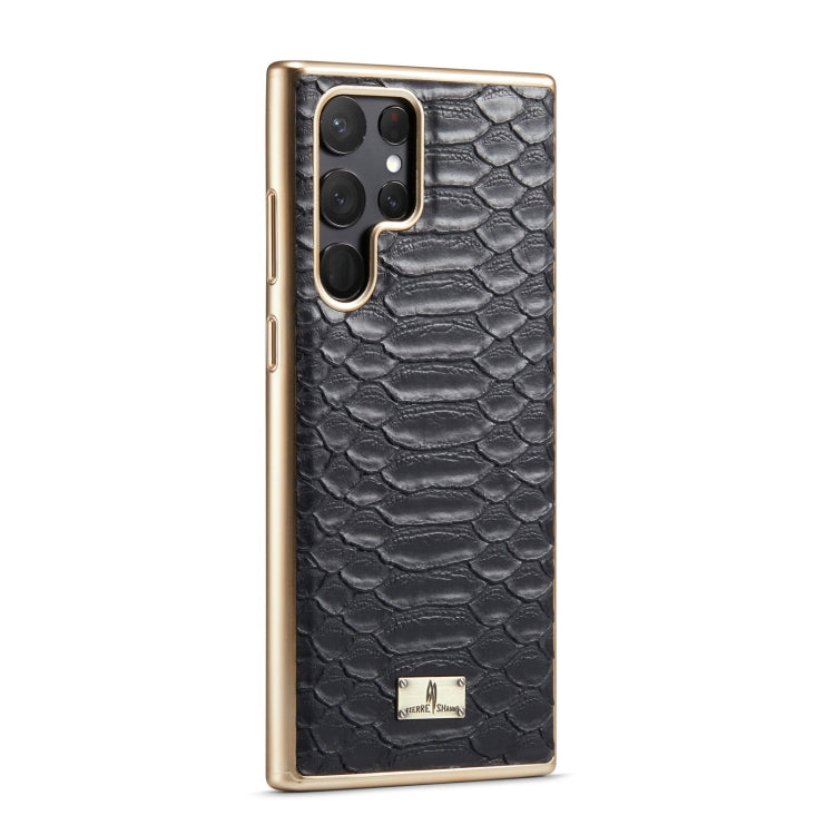 Fierre Shann Python Texture galvanica Custodia per cellulare in PU, For Samsung Galaxy S22 5G, For Samsung Galaxy S22+ 5G, For Samsung Galaxy S22 Ultra 5G