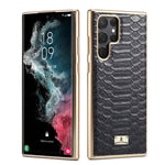 Fierre Shann Python Texture galvanica Custodia per cellulare in PU, For Samsung Galaxy S22 5G, For Samsung Galaxy S22+ 5G, For Samsung Galaxy S22 Ultra 5G