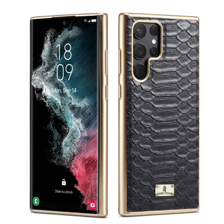 Fierre Shann Python Texture galvanica Custodia per cellulare in PU, For Samsung Galaxy S22 5G, For Samsung Galaxy S22+ 5G, For Samsung Galaxy S22 Ultra 5G