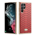 Fierre Shann Python Texture galvanica Custodia per cellulare in PU, For Samsung Galaxy S22 5G, For Samsung Galaxy S22+ 5G, For Samsung Galaxy S22 Ultra 5G