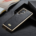 Fierre Shann Snake Texture Galvanotecnica Custodia per cellulare in PU, For Samsung Galaxy S22 5G, For Samsung Galaxy S22+ 5G, For Samsung Galaxy S22 Ultra 5G
