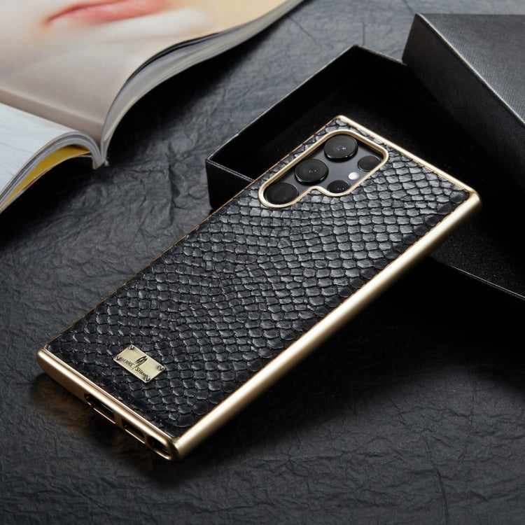 Fierre Shann Snake Texture Galvanotecnica Custodia per cellulare in PU, For Samsung Galaxy S22 5G, For Samsung Galaxy S22+ 5G, For Samsung Galaxy S22 Ultra 5G