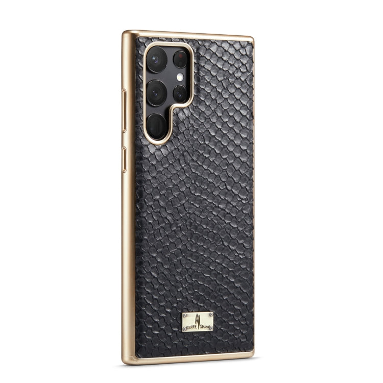 Fierre Shann Snake Texture Galvanotecnica Custodia per cellulare in PU, For Samsung Galaxy S22 5G, For Samsung Galaxy S22+ 5G, For Samsung Galaxy S22 Ultra 5G