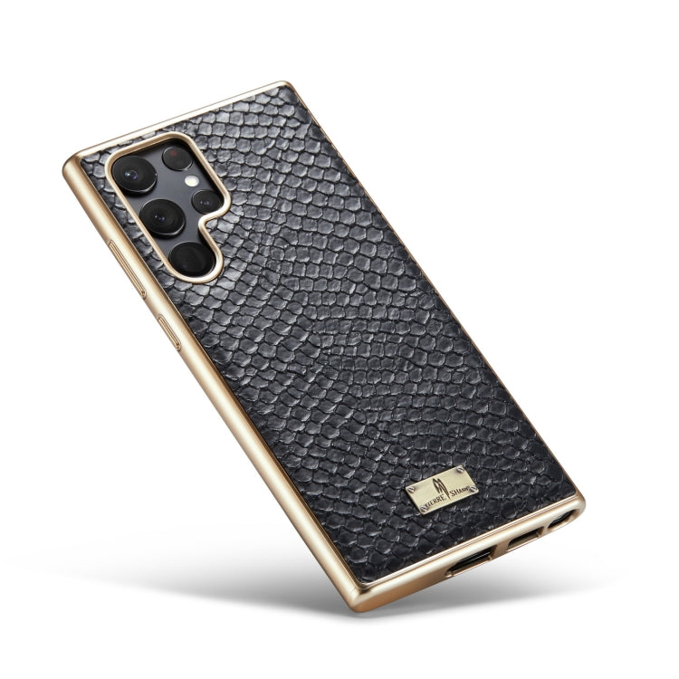 Fierre Shann Snake Texture Galvanotecnica Custodia per cellulare in PU, For Samsung Galaxy S22 5G, For Samsung Galaxy S22+ 5G, For Samsung Galaxy S22 Ultra 5G
