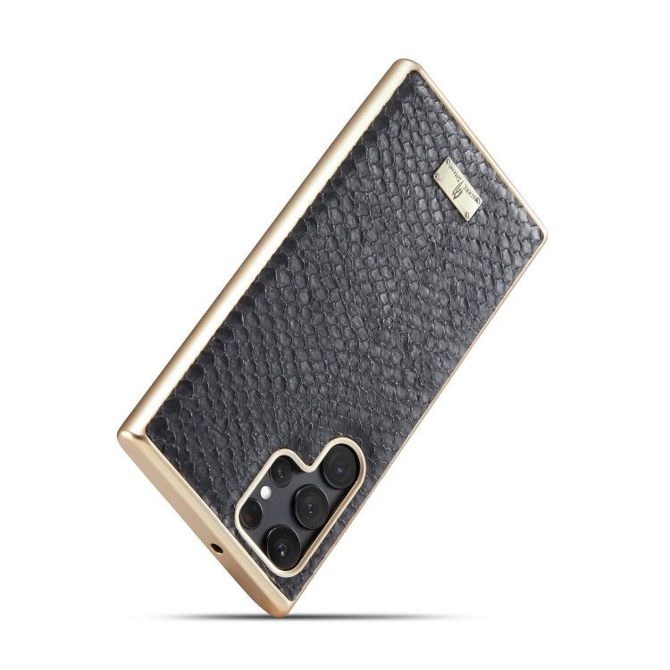 Fierre Shann Snake Texture Galvanotecnica Custodia per cellulare in PU, For Samsung Galaxy S22 5G, For Samsung Galaxy S22+ 5G, For Samsung Galaxy S22 Ultra 5G