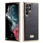 Fierre Shann Snake Texture Galvanotecnica Custodia per cellulare in PU, For Samsung Galaxy S22 5G, For Samsung Galaxy S22+ 5G, For Samsung Galaxy S22 Ultra 5G