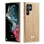 Fierre Shann Snake Texture Galvanotecnica Custodia per cellulare in PU, For Samsung Galaxy S22 5G, For Samsung Galaxy S22+ 5G, For Samsung Galaxy S22 Ultra 5G