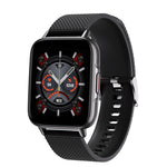 FW02 Orologio intelligente con cinturino in silicone con schermo quadrato da 1,7 pollici supporta la frequenza cardiaca, il monitoraggio dell'ossigeno nel sangue