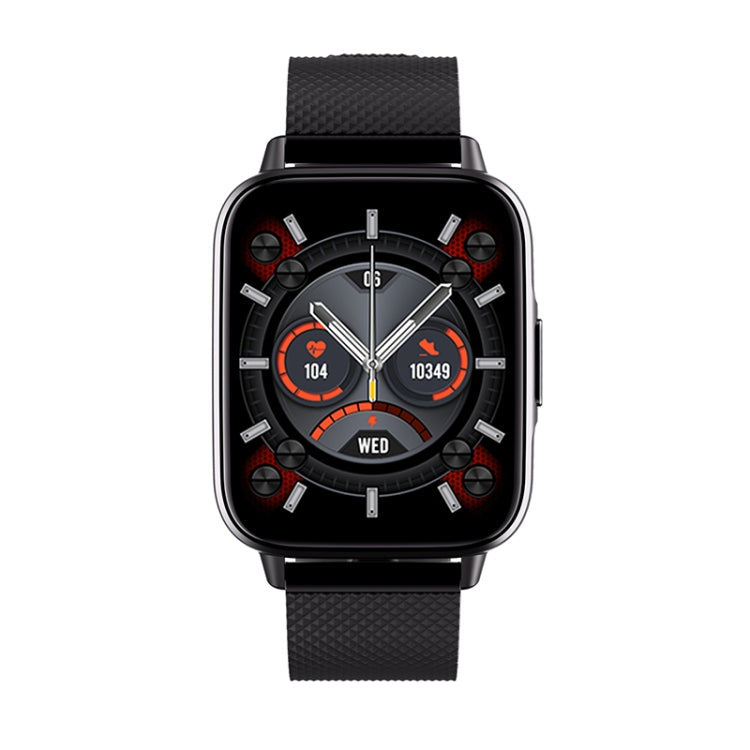 FW02 Orologio intelligente con cinturino in silicone con schermo quadrato da 1,7 pollici supporta la frequenza cardiaca, il monitoraggio dell'ossigeno nel sangue