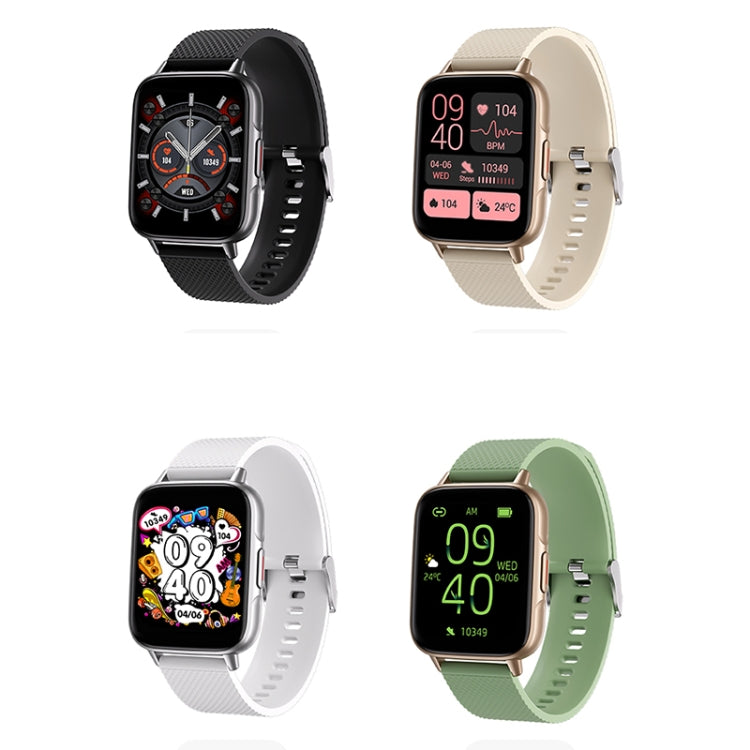 FW02 Orologio intelligente con cinturino in silicone con schermo quadrato da 1,7 pollici supporta la frequenza cardiaca, il monitoraggio dell'ossigeno nel sangue