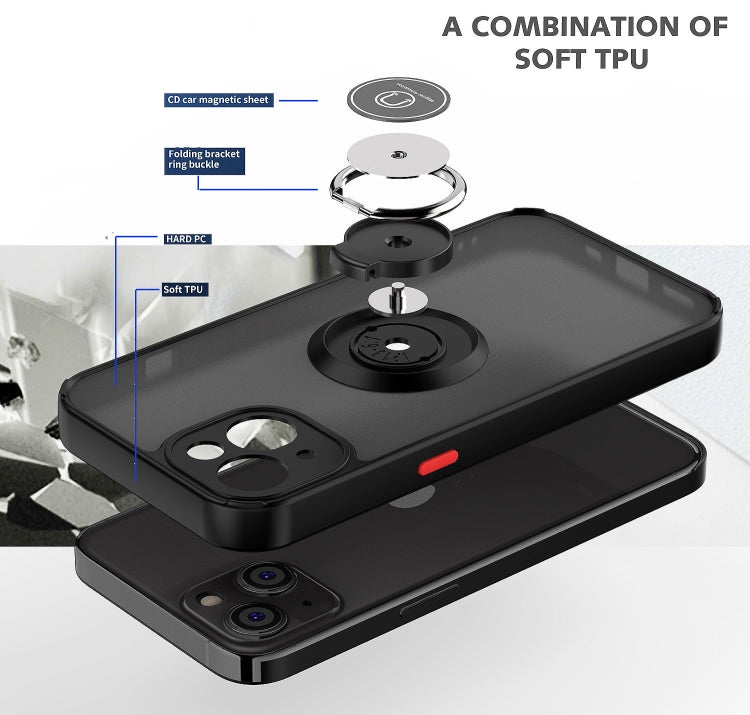 Custodia per telefono Q Shadow 1 serie TPU + PC con supporto ad anello, For iPhone 14