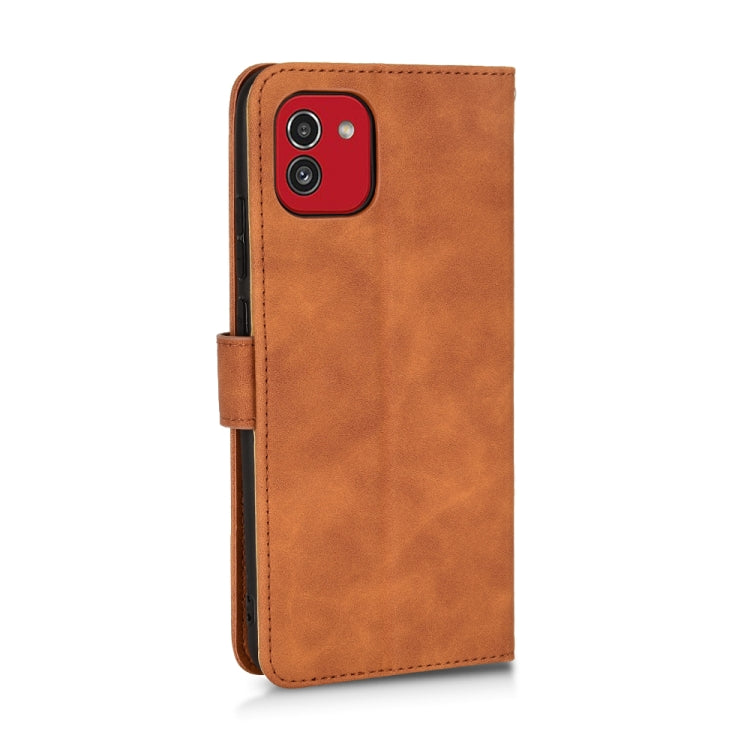 Custodia per telefono in pelle con vibrazione magnetica Skin Feel, For Samsung Galaxy A03 166mm