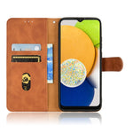 Custodia per telefono in pelle con vibrazione magnetica Skin Feel, For Samsung Galaxy A03 166mm