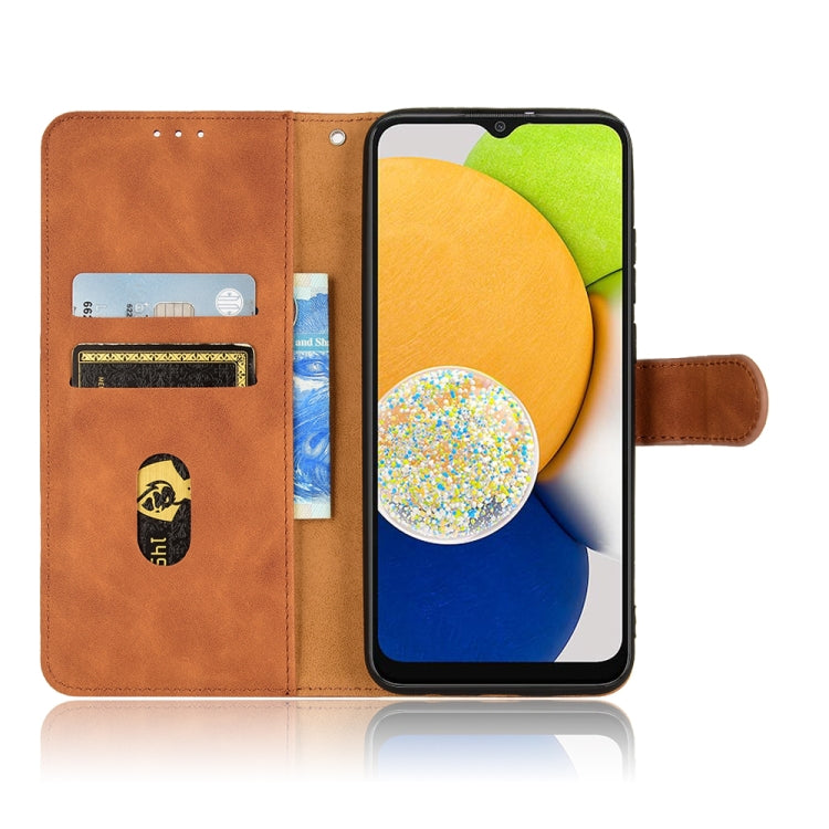 Custodia per telefono in pelle con vibrazione magnetica Skin Feel, For Samsung Galaxy A03 166mm