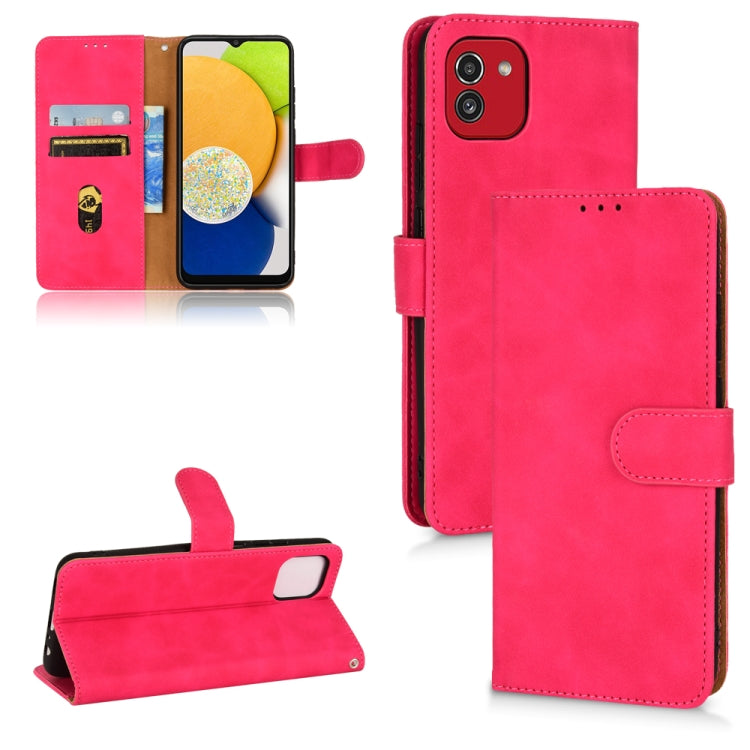 Custodia per telefono in pelle con vibrazione magnetica Skin Feel, For Samsung Galaxy A03 166mm