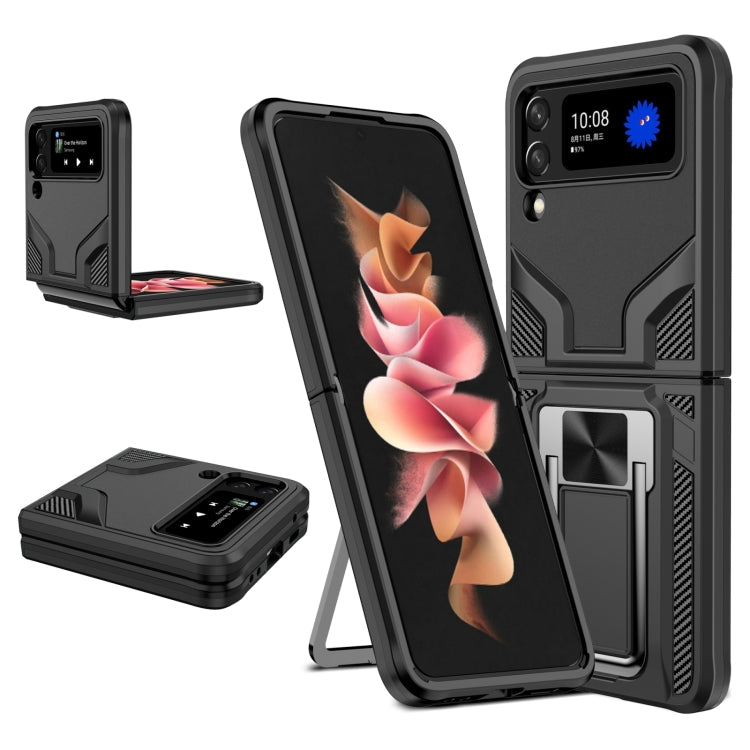 Custodia per telefono antiurto per armatura magnetica con cavalletto 2 in 1, For Samsung Galaxy Z Flip4
