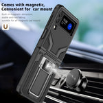 Custodia per telefono antiurto per armatura magnetica con cavalletto 2 in 1, For Samsung Galaxy Z Flip4
