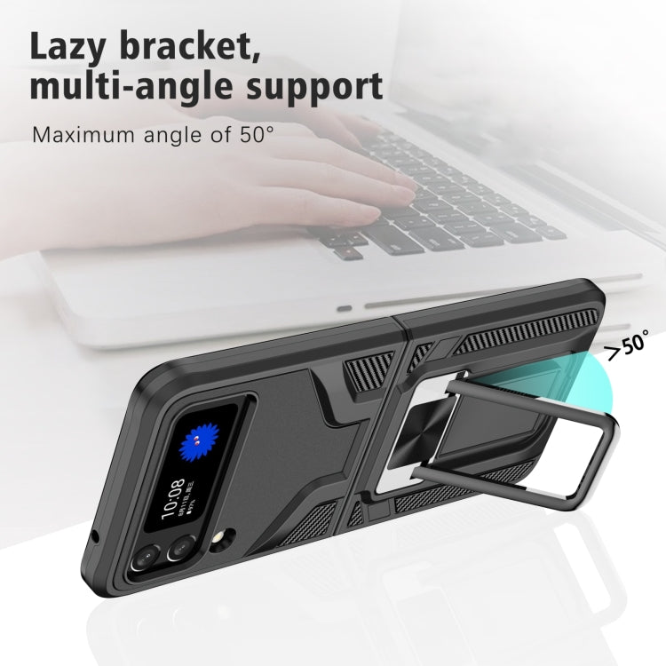 Custodia per telefono antiurto per armatura magnetica con cavalletto 2 in 1, For Samsung Galaxy Z Flip4
