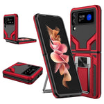 Custodia per telefono antiurto per armatura magnetica con cavalletto 2 in 1, For Samsung Galaxy Z Flip4