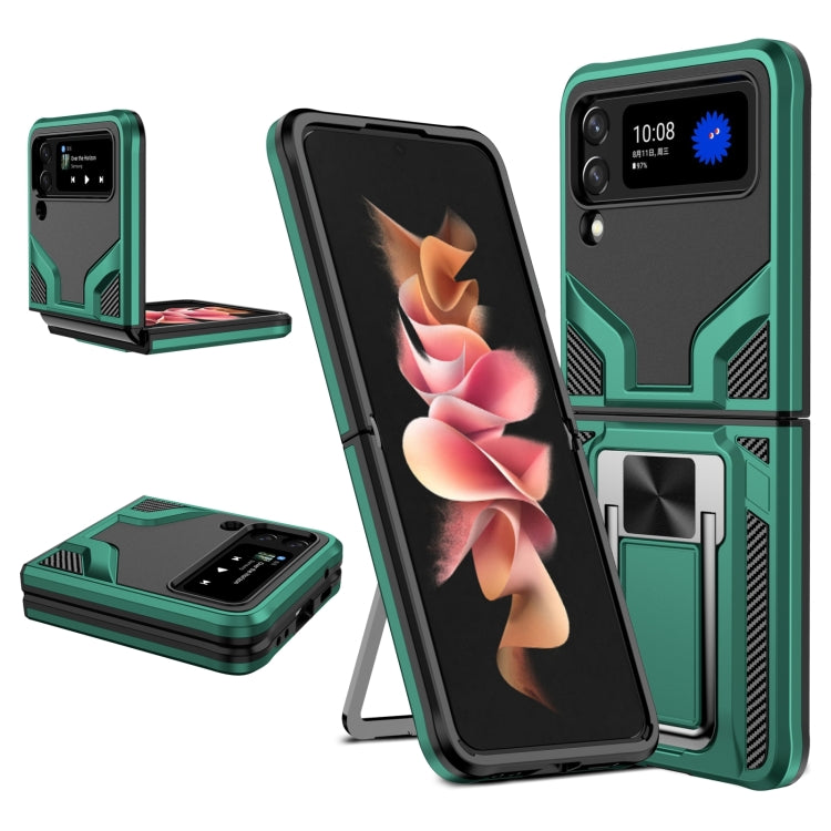 Custodia per telefono antiurto per armatura magnetica con cavalletto 2 in 1, For Samsung Galaxy Z Flip4